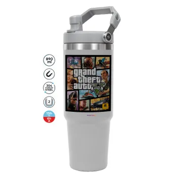GTA V, ΓΚΡΙ χρώματος Θερμός Ανοξείδωτο 890ml (30oz) με χερούλι
