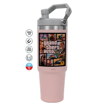GTA V, ΡΟΖ χρώματος Θερμός Ανοξείδωτο 890ml (30oz) με χερούλι