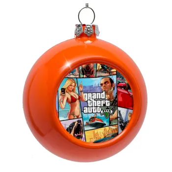 GTA V, Στολίδι Χριστουγεννιάτικη μπάλα δένδρου Πορτοκαλί 8cm