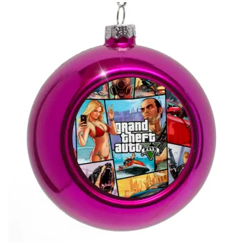 GTA V, Purple Christmas tree ornament bauble 8cm