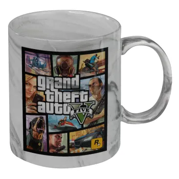GTA V, Κούπα κεραμική, marble style (μάρμαρο), 330ml