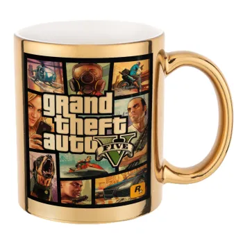 GTA V, Mug ceramic, gold mirror, 330ml