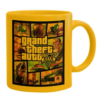 GTA V, Ceramic coffee mug yellow, 330ml