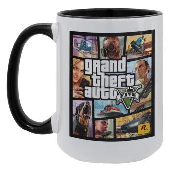 GTA V, Κούπα Mega 15oz, κεραμική Μαύρη, 450ml