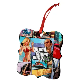 GTA V, Στολίδι Χριστουγεννιάτικο στολίδι polygon ξύλινο 7.5cm