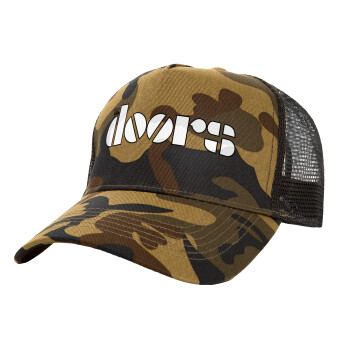 The Doors, Adult Structured Trucker Hat, with Mesh, (Camouflage) Army (100% COTTON, ADULT, UNISEX, ONE SIZE)