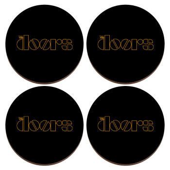 The Doors, ΣΕΤ x4 Σουβέρ ξύλινα στρογγυλά plywood (9cm)