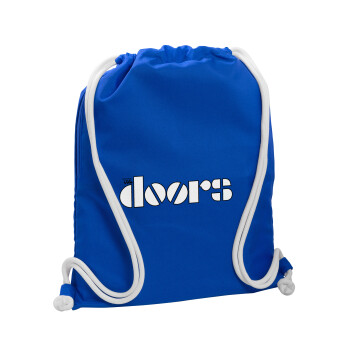 The Doors, Backpack pouch GYMBAG Blue, with pocket (40x48cm) & thick cords