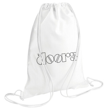 The Doors, Τσάντα πλάτης πουγκί GYMBAG λευκή (28x40cm)