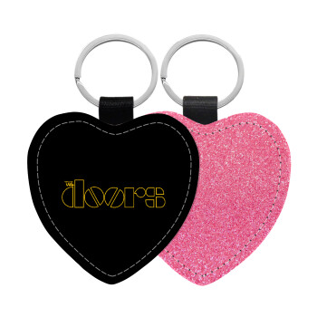 The Doors, Μπρελόκ PU δερμάτινο glitter καρδιά ΡΟΖ