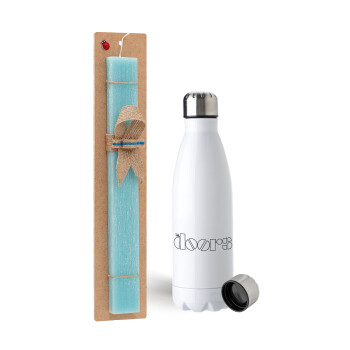 The Doors, Πασχαλινή Λαμπάδα με μεταλλικό παγούρι ανοξείδωτο (750ml) & κερί αρωματικό πλακέ (30cm) (ΤΙΡΚΟΥΑΖ)