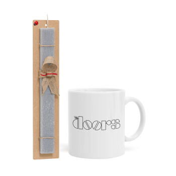 The Doors, Easter Set, Ceramic Cup (330ml) & Easter aromatic flat candle (30cm) (GRAY)
