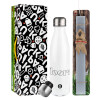 Easter candle, metallic white thermos bottle (500ml) & aromatic flat candle (30cm) (GRAY)