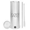 Tumbler stainless steel 600ml, with metal straw & cleaning brush