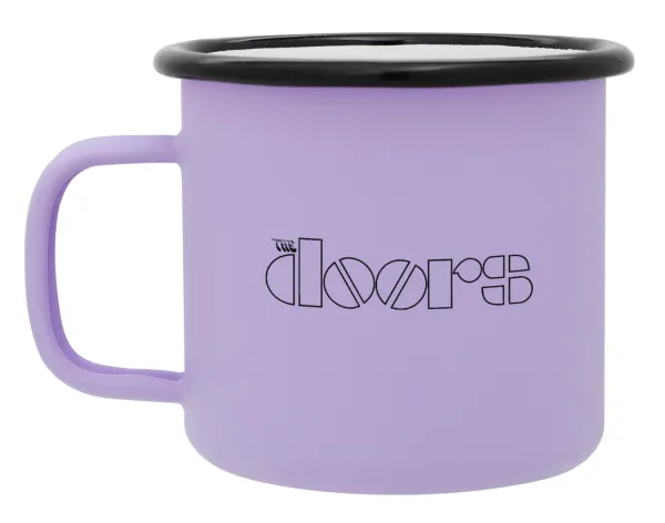 The Doors — Metal enamel mug, matte light pastel purple, 360ml