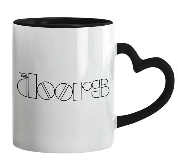 The Doors — Mug heart black handle, ceramic, 330ml