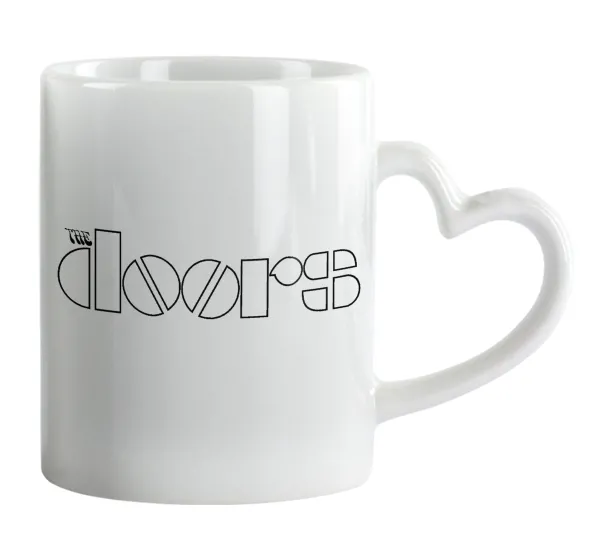 The Doors — Κούπα καρδιά χερούλι λευκή, κεραμική, 330ml
