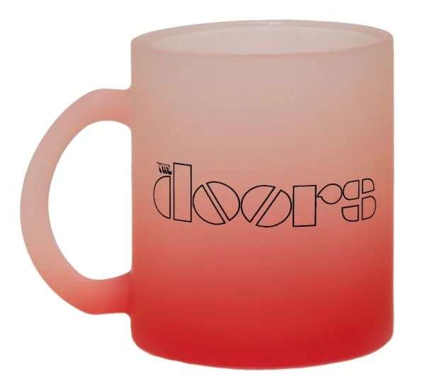 The Doors — Two-tone glass mug with matte red base, 330ml