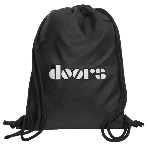 The Doors — Τσάντα πλάτης πουγκί GYMBAG Μαύρη, με τσέπη (40x48cm) & χονδρά κορδόνια