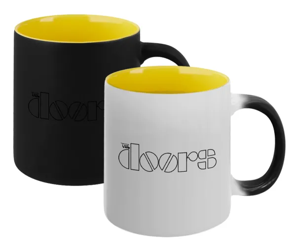 The Doors — Κούπα Μαγική εσωτερικό κίτρινη, κεραμική 330ml που αλλάζει χρώμα με το ζεστό ρόφημα