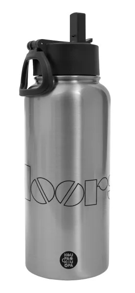 The Doors — Metal mug thermo Silver with Straw and Spout Lid (Stainless steel), double wall, 950ml