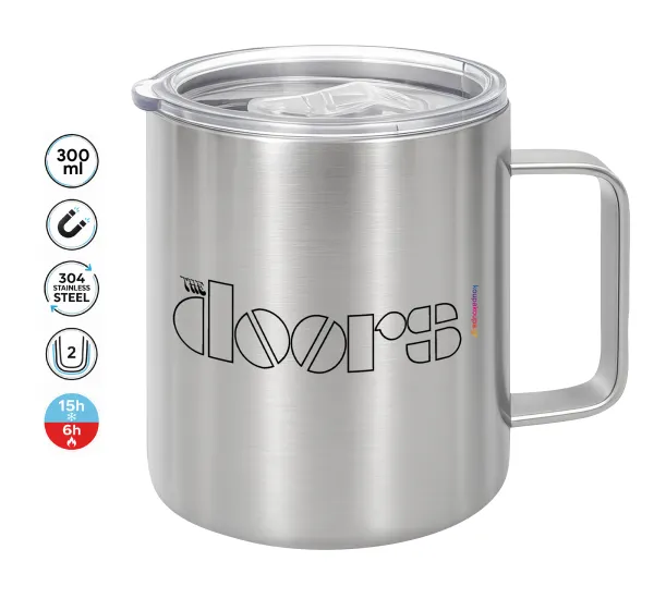 The Doors — Double-walled stainless steel mug 300ml with temperature-retaining lid