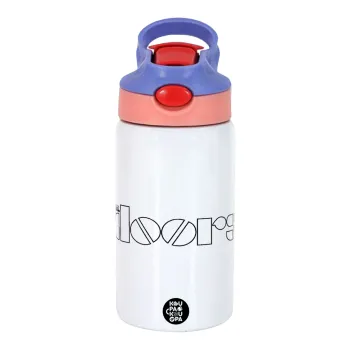 The Doors, Children's hot water bottle, stainless steel, with safety straw, pink/purple (350ml)