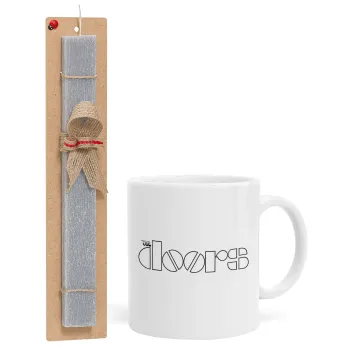 The Doors, Πασχαλινή Λαμπάδα με Κούπα κεραμική (330ml) & κερί αρωματικό πλακέ (30cm) (ΓΚΡΙ)