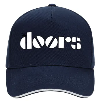 The Doors, DRILL Adult Ultimate Hat BLUE/WHITE, (100% COTTON, ADULT, UNISEX, ONE SIZE)