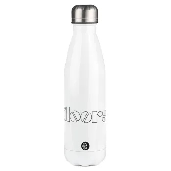 The Doors, Μεταλλικό παγούρι θερμός Λευκό (Stainless steel), διπλού τοιχώματος, 500ml