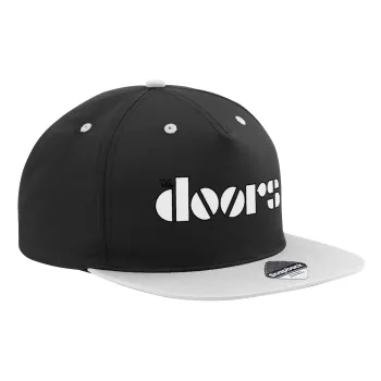 The Doors, Καπέλο Ενηλίκων Flat Snapback Μαύρο/Γκρι, (100% ΒΑΜΒΑΚΕΡΟ TWILL, ΕΝΗΛΙΚΩΝ, UNISEX, ONE SIZE)