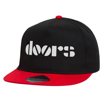 The Doors, Καπέλο παιδικό Flat Snapback, Μαύρο/Κόκκινο (100% ΒΑΜΒΑΚΕΡΟ, ΠΑΙΔΙΚΟ, UNISEX, ONE SIZE)