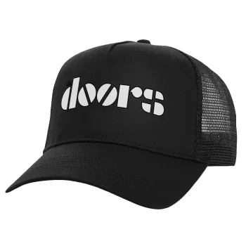 The Doors, Structured Trucker Adult Hat, with Mesh, Black (100% COTTON, ADULT, UNISEX, ONE SIZE)