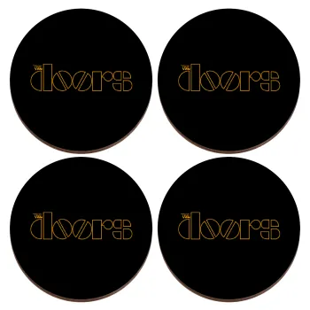 The Doors, ΣΕΤ x4 Σουβέρ ξύλινα στρογγυλά plywood (9cm)