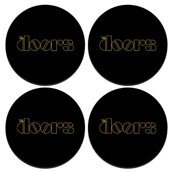 The Doors, ΣΕΤ 4 Σουβέρ ξύλινα στρογγυλά (9cm)
