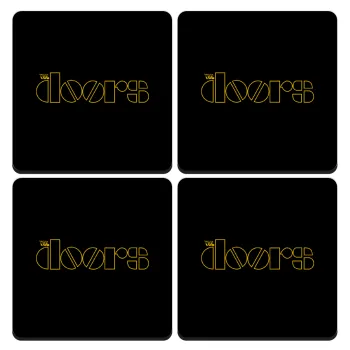 The Doors, ΣΕΤ 4 Σουβέρ ξύλινα τετράγωνα (9cm)