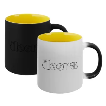 The Doors, Κούπα Μαγική εσωτερικό κίτρινη, κεραμική 330ml που αλλάζει χρώμα με το ζεστό ρόφημα