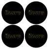 SET of 4 round wooden coasters (9cm)