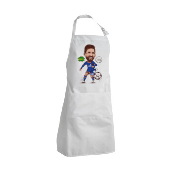 Lionel Messi drawing, Adult Chef Apron (with sliders and 2 pockets)