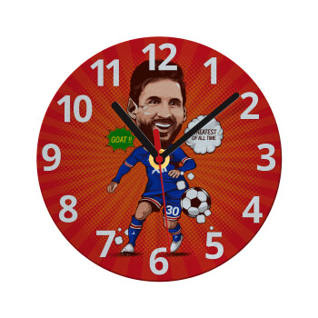 Lionel Messi drawing, Ρολόι τοίχου γυάλινο (20cm)