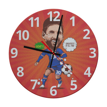 Lionel Messi drawing, Ρολόι τοίχου γυάλινο (30cm)