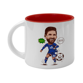 Lionel Messi drawing, Κούπα κεραμική 400ml Λευκή/Κόκκινη