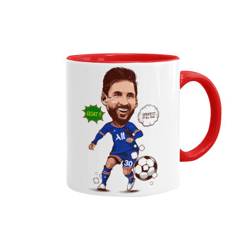 Lionel Messi drawing, Mug colored red, ceramic, 330ml
