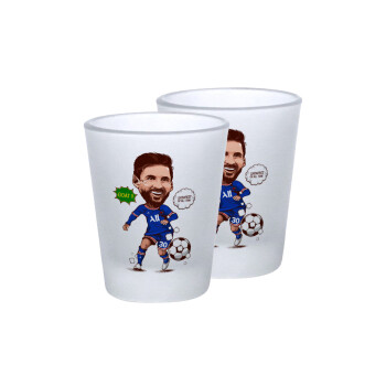 Lionel Messi drawing, Σφηνοπότηρα γυάλινα 45ml του πάγου (2 τεμάχια)