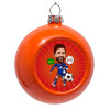 Orange Christmas tree ornament bauble 8cm