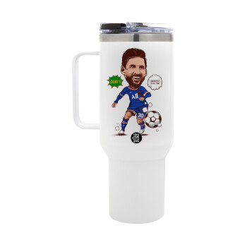 Lionel Messi drawing, Mega Stainless steel Tumbler with lid, double wall 1,2L