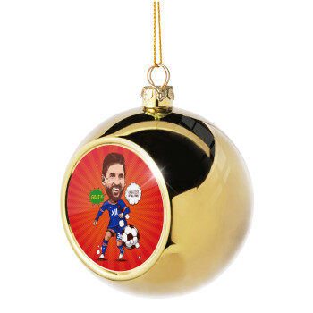 Lionel Messi drawing, Χριστουγεννιάτικη μπάλα δένδρου Χρυσή 8cm