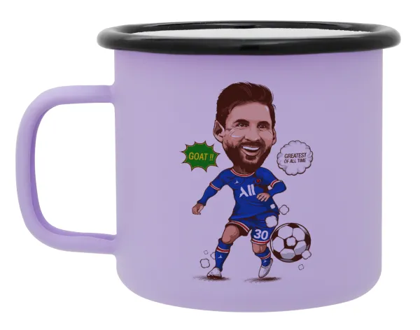 Lionel Messi drawing — Κούπα Μεταλλική εμαγιέ ΜΑΤ Light Pastel Purple 360ml