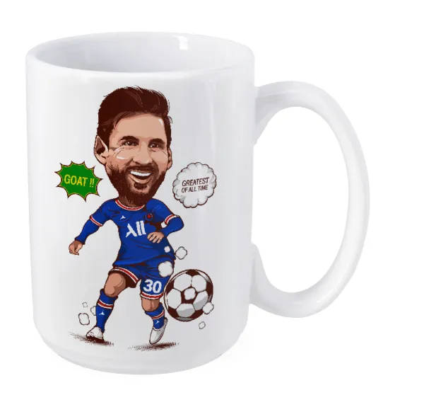 Lionel Messi drawing — Mega mug, ceramic, 450ml