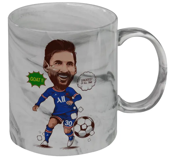 Lionel Messi drawing — Κούπα κεραμική, marble style (μάρμαρο), 330ml